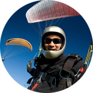 Man paragliding